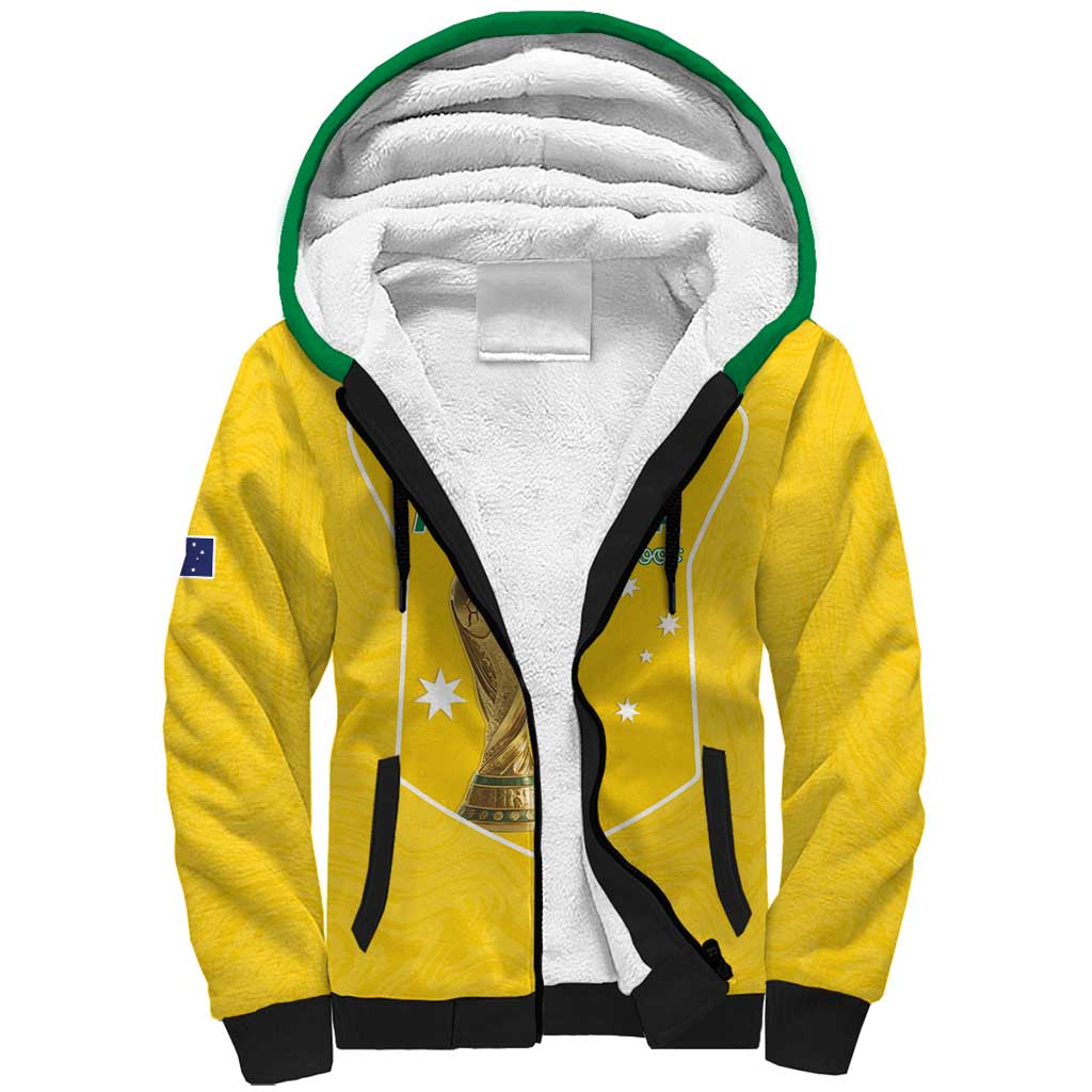 Custom Australia Soccer Sherpa Hoodie Aussie Aussie Oi Oi Oi