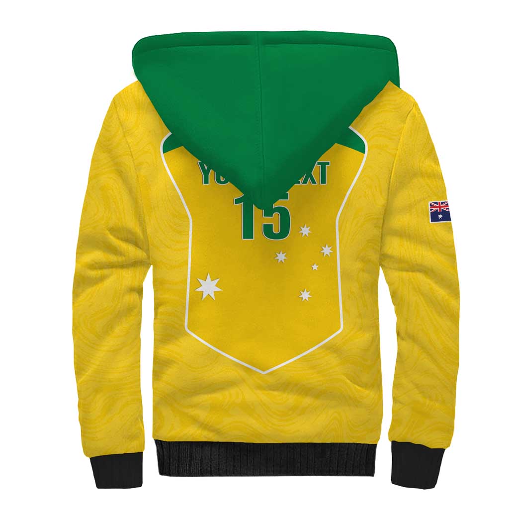 Custom Australia Soccer Sherpa Hoodie Aussie Aussie Oi Oi Oi