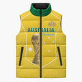 Custom Australia Soccer Sleeveless Puffer Jacket Aussie Aussie Oi Oi Oi