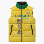 Custom Australia Soccer Sleeveless Puffer Jacket Aussie Aussie Oi Oi Oi