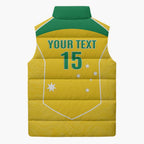 Custom Australia Soccer Sleeveless Puffer Jacket Aussie Aussie Oi Oi Oi