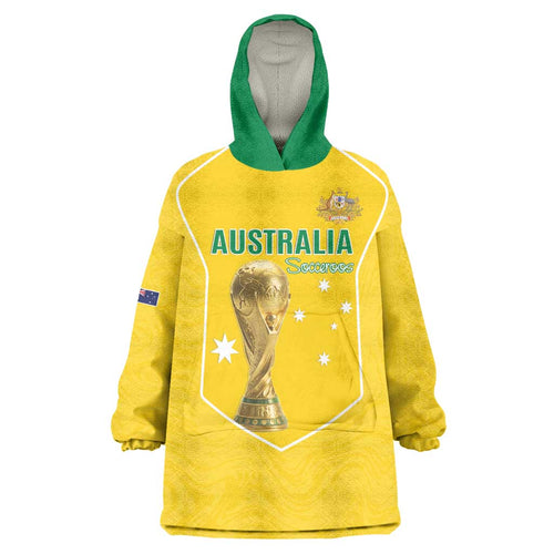 Custom Australia Soccer Wearable Blanket Hoodie Aussie Aussie Oi Oi Oi