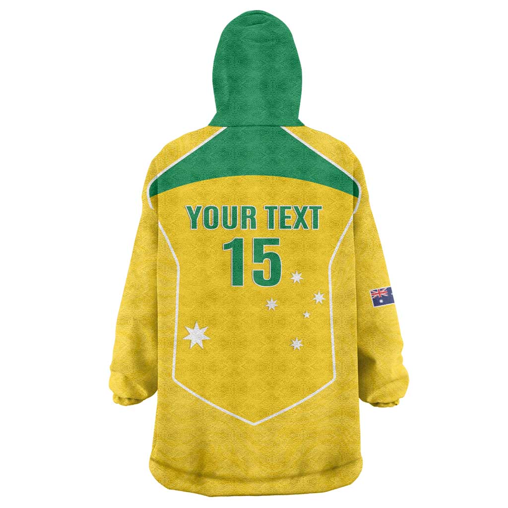 Custom Australia Soccer Wearable Blanket Hoodie Aussie Aussie Oi Oi Oi