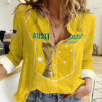 Custom Australia Soccer Women Casual Shirt Aussie Aussie Oi Oi Oi