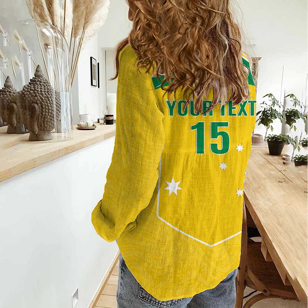 Custom Australia Soccer Women Casual Shirt Aussie Aussie Oi Oi Oi