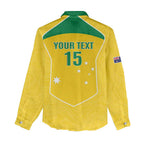 Custom Australia Soccer Women Casual Shirt Aussie Aussie Oi Oi Oi