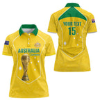 Custom Australia Soccer Women Polo Shirt Aussie Aussie Oi Oi Oi