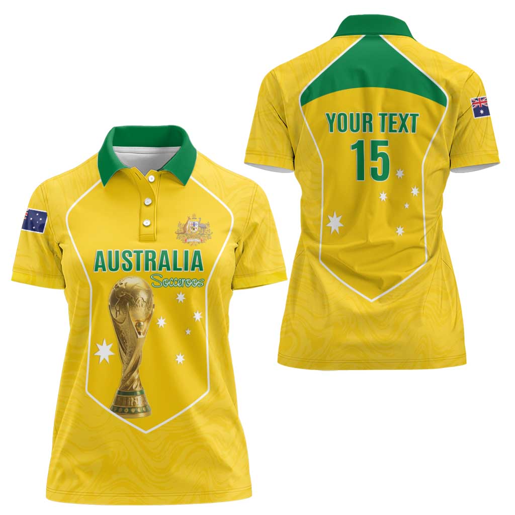 Custom Australia Soccer Women Polo Shirt Aussie Aussie Oi Oi Oi