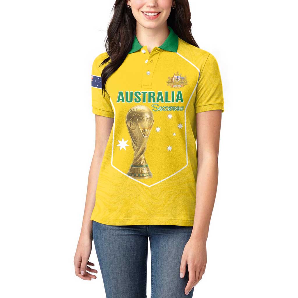 Custom Australia Soccer Women Polo Shirt Aussie Aussie Oi Oi Oi