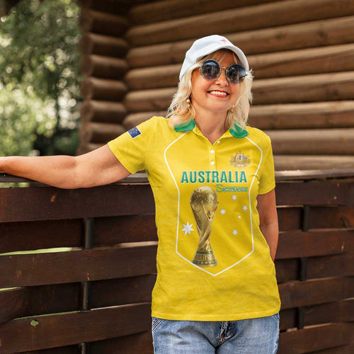 Custom Australia Soccer Women Polo Shirt Aussie Aussie Oi Oi Oi