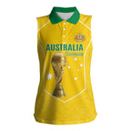 Custom Australia Soccer Women Sleeveless Polo Shirt Aussie Aussie Oi Oi Oi