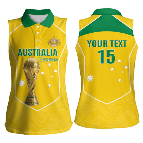 Custom Australia Soccer Women Sleeveless Polo Shirt Aussie Aussie Oi Oi Oi