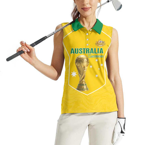 Custom Australia Soccer Women Sleeveless Polo Shirt Aussie Aussie Oi Oi Oi