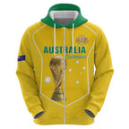 Custom Australia Soccer Zip Hoodie Aussie Aussie Oi Oi Oi