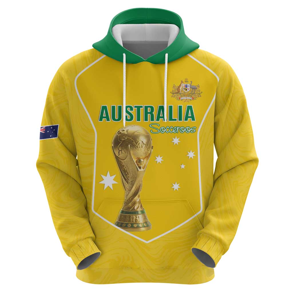 Custom Australia Soccer Zip Hoodie Aussie Aussie Oi Oi Oi