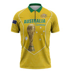 Custom Australia Soccer Zipper Polo Shirt Aussie Aussie Oi Oi Oi