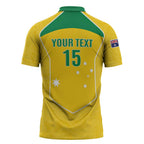 Custom Australia Soccer Zipper Polo Shirt Aussie Aussie Oi Oi Oi