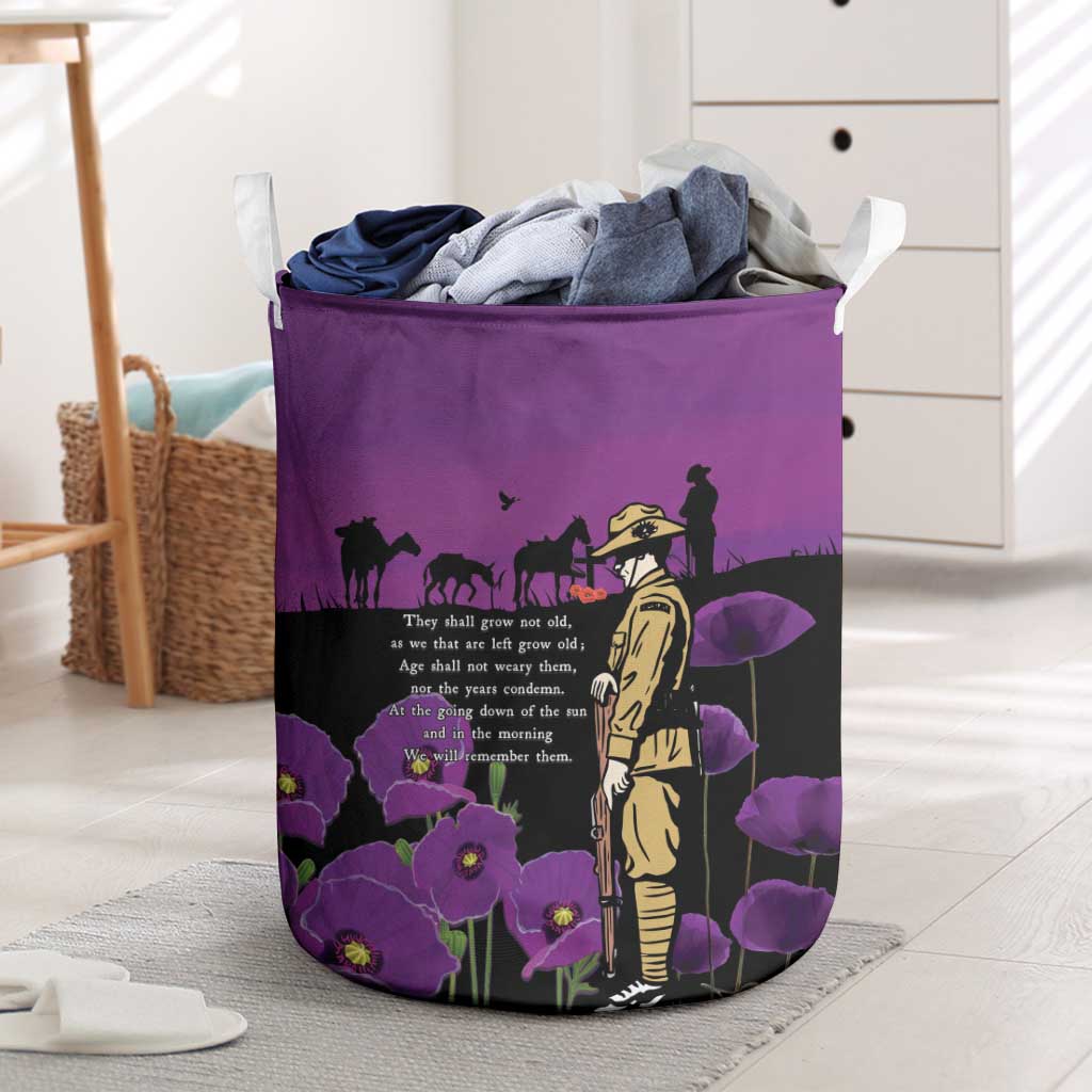 ANZAC Soldier and War Animals Laundry Basket We Will Remember Them