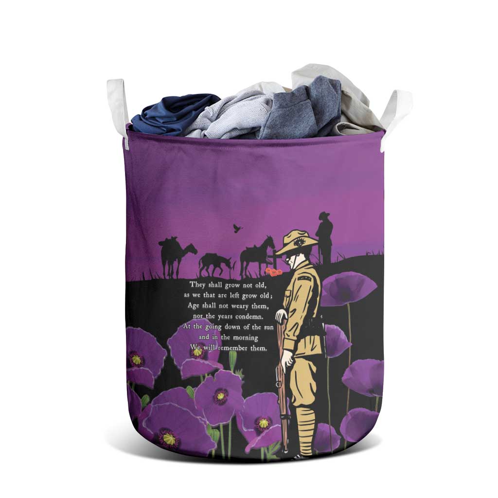 ANZAC Soldier and War Animals Laundry Basket We Will Remember Them