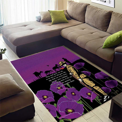 ANZAC Soldier and War Animals Area Rug We Will Remember Them
