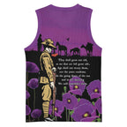 ANZAC Soldier and War Animals Basketball Jersey We Will Remember Them