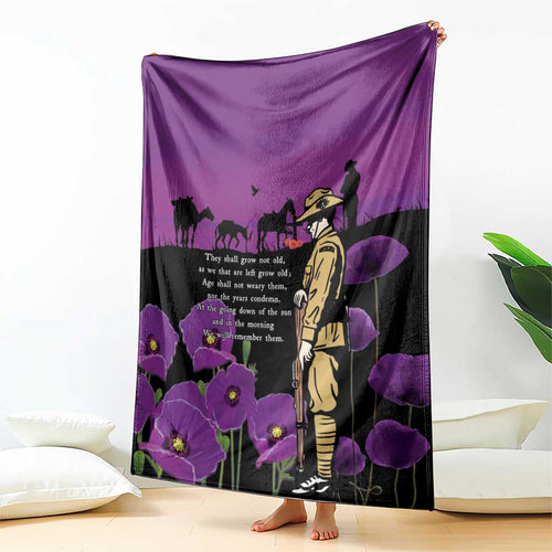 ANZAC Soldier and War Animals Blanket We Will Remember Them