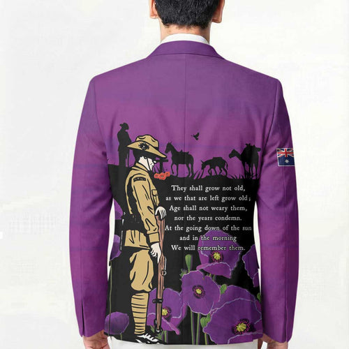 ANZAC Soldier and War Animals Blazer We Will Remember Them