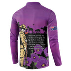 ANZAC Soldier and War Animals Button Sweatshirt We Will Remember Them