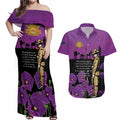 ANZAC Soldier and War Animals Couples Matching Off Shoulder Maxi Dress and Hawaiian Shirt We Will Remember Them