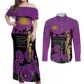 ANZAC Soldier and War Animals Couples Matching Off Shoulder Maxi Dress and Long Sleeve Button Shirt We Will Remember Them