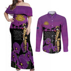 ANZAC Soldier and War Animals Couples Matching Off Shoulder Maxi Dress and Long Sleeve Button Shirt We Will Remember Them