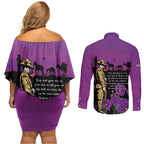 ANZAC Soldier and War Animals Couples Matching Off Shoulder Short Dress and Long Sleeve Button Shirt We Will Remember Them