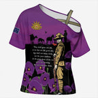 ANZAC Soldier and War Animals Cross Shoulder Shirt We Will Remember Them