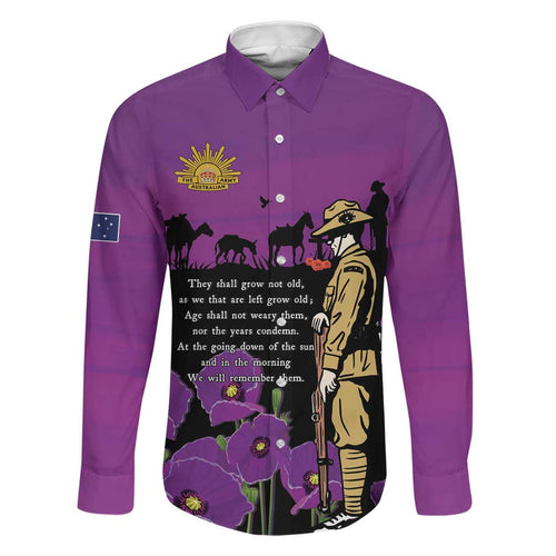 ANZAC Soldier and War Animals Family Matching Off Shoulder Short Dress and Hawaiian Shirt We Will Remember Them
