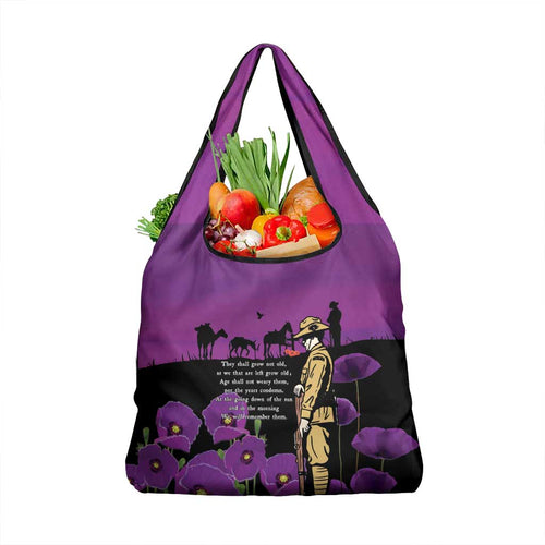 ANZAC Soldier and War Animals Grocery Bag We Will Remember Them