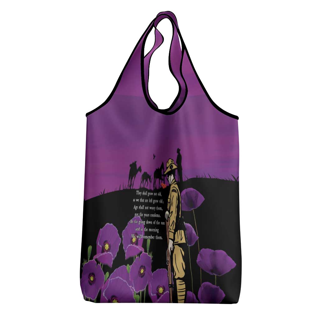 ANZAC Soldier and War Animals Grocery Bag We Will Remember Them