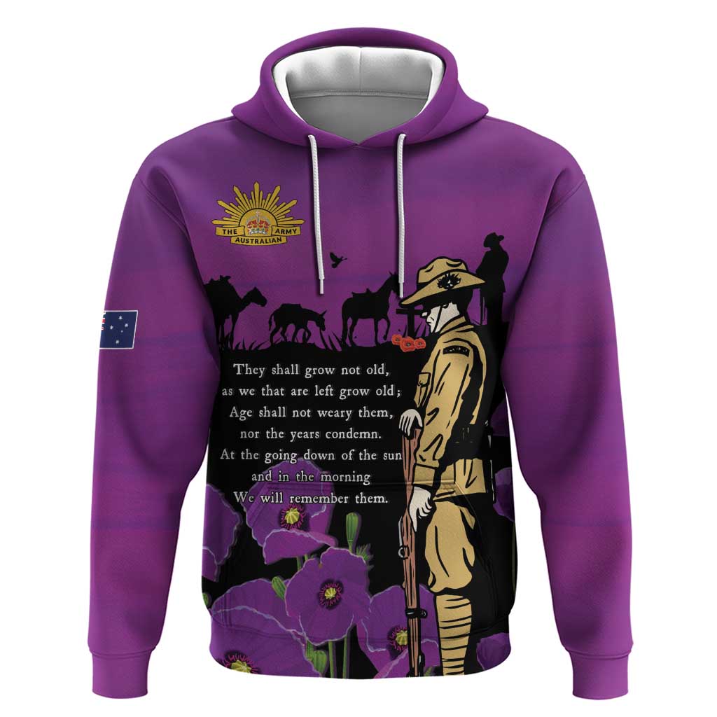 ANZAC Soldier and War Animals Hoodie We Will Remember Them