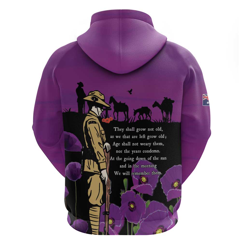ANZAC Soldier and War Animals Hoodie We Will Remember Them
