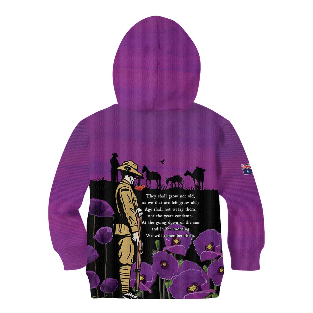 ANZAC Soldier and War Animals Kid Hoodie We Will Remember Them