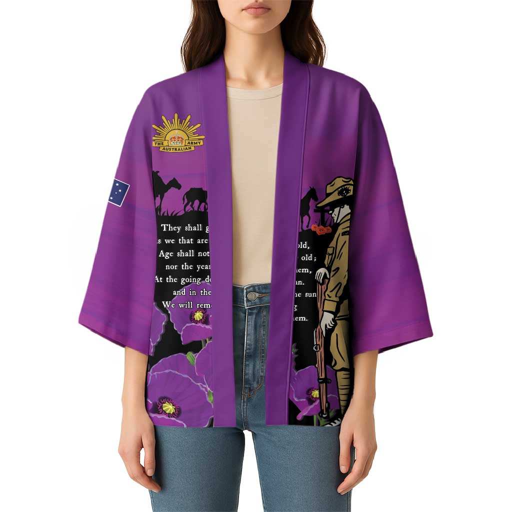 ANZAC Soldier and War Animals Kimono We Will Remember Them