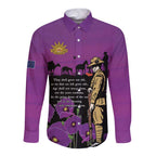 ANZAC Soldier and War Animals Long Sleeve Button Shirt We Will Remember Them