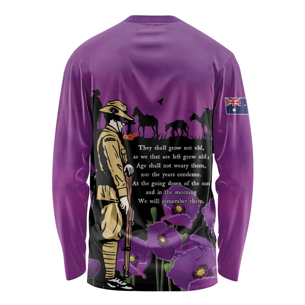 ANZAC Soldier and War Animals Long Sleeve Shirt We Will Remember Them