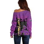ANZAC Soldier and War Animals Off Shoulder Sweater We Will Remember Them