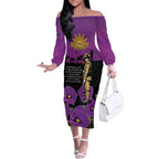 ANZAC Soldier and War Animals Off The Shoulder Long Sleeve Dress We Will Remember Them