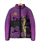 ANZAC Soldier and War Animals Padded Jacket We Will Remember Them