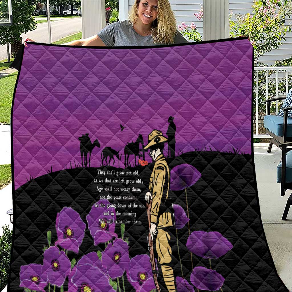 ANZAC Soldier and War Animals Quilt We Will Remember Them