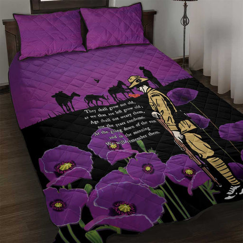 ANZAC Soldier and War Animals Quilt Bed Set We Will Remember Them