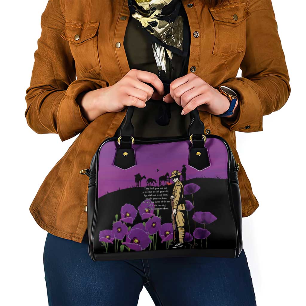 ANZAC Soldier and War Animals Shoulder Handbag We Will Remember Them