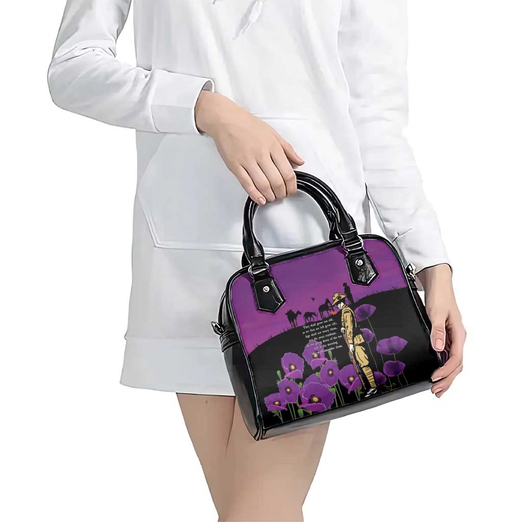 ANZAC Soldier and War Animals Shoulder Handbag We Will Remember Them