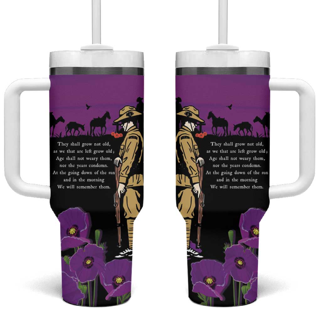 ANZAC Soldier and War Animals Tumbler With Handle We Will Remember Them